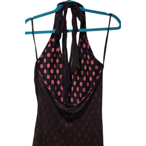 Vintage Bebe Silk Annalisa Halter Slip Dress Polka Dot Y2K | L | NWT Elle Woods - Picture 9 of 13